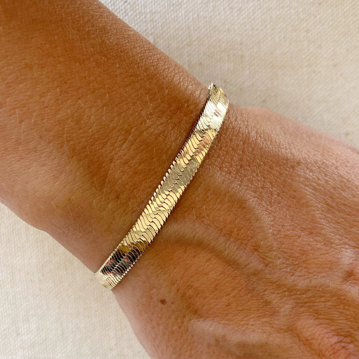 18k GF Herringbone Bracelet