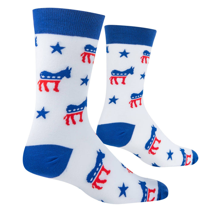 Crazy Socks - Mens Crew - Democrat