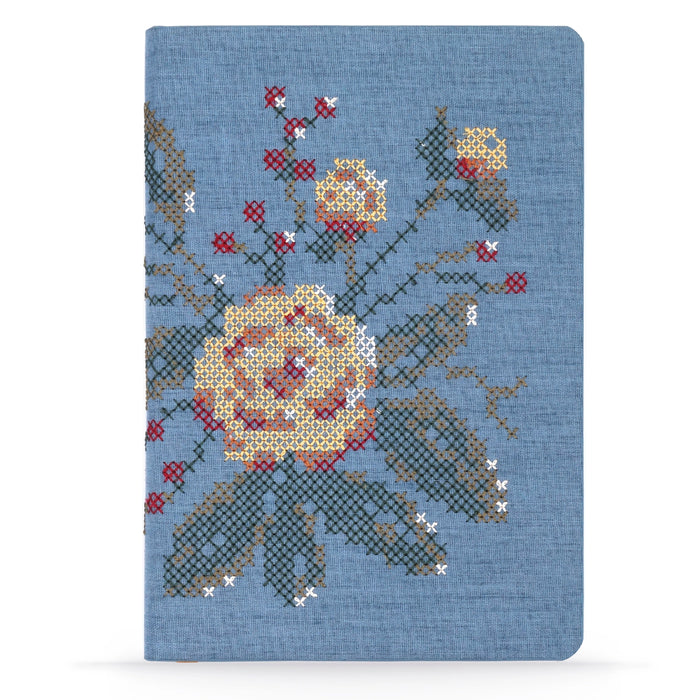 Cross Stitch Flowers Embroidered Journal