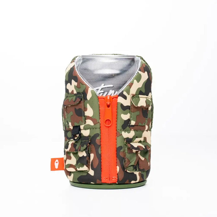 The Adventurer - Insulated 12 oz Can Cooler - Woodsy Camo