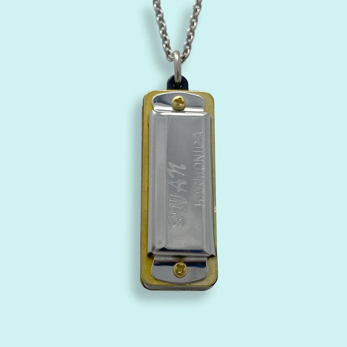 Silver Harmonica Necklace