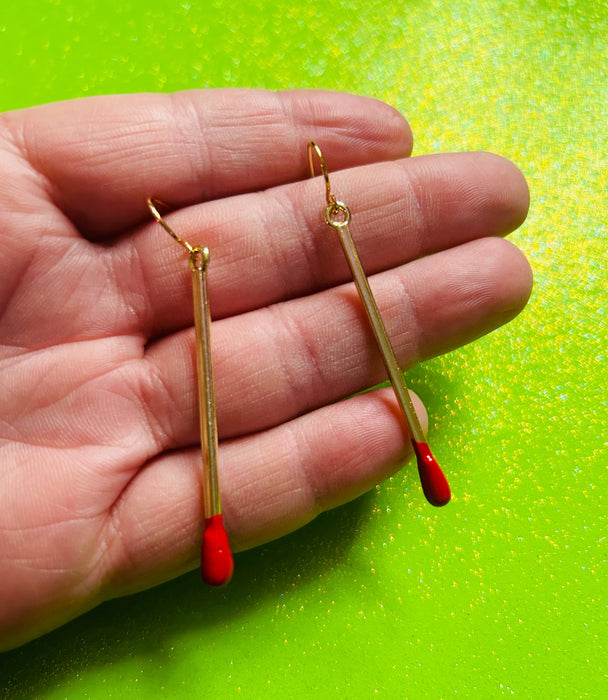 Gold Matchstick Earrings Gold Earrings Gold Jewelry Ring