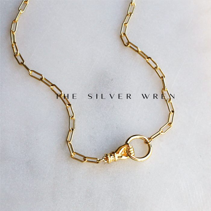 Gold Hand Pendant Necklace