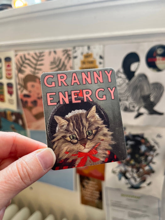 Granny Energy Funny Cat Sticker