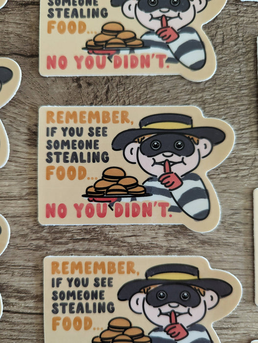 Stealing Food - Cute Mcdonald's Hamburglar Vinyl Sticker