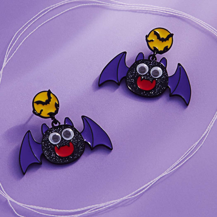 Cute Halloween Bat Figure Post Earrings