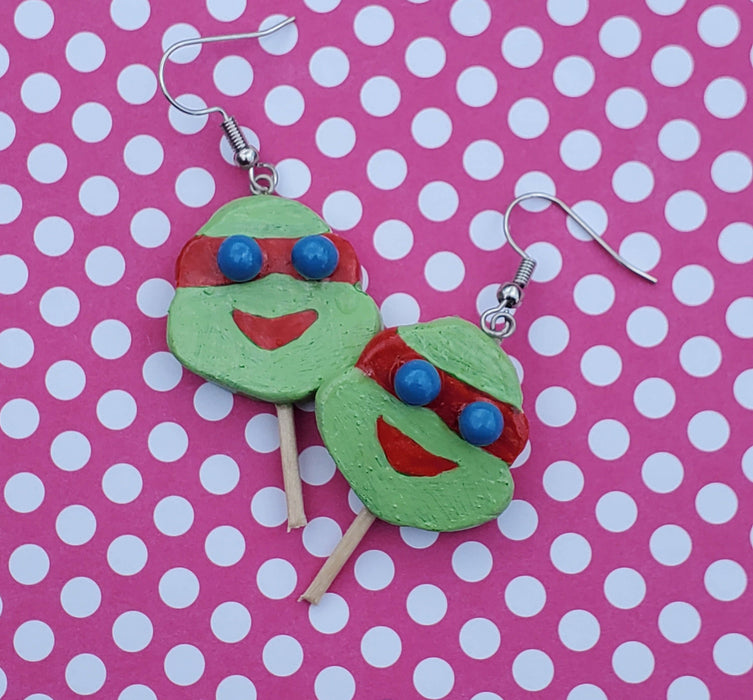 Turtle Popsicle Earrings, Ninja Earrings, Turtle Ice Cream