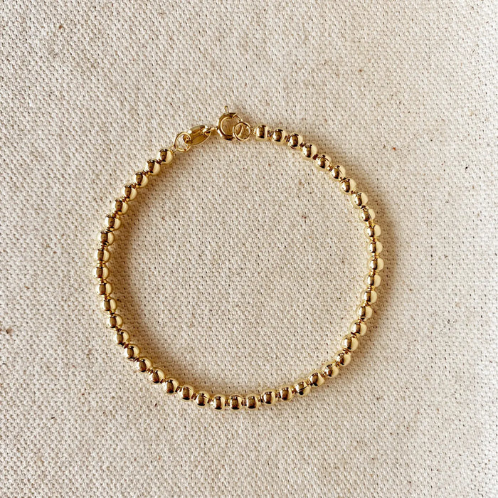 18k Gold Filled Beaded Bracelet