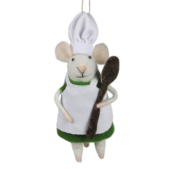 Felt Ornament - Mouse with Cooking Spoon