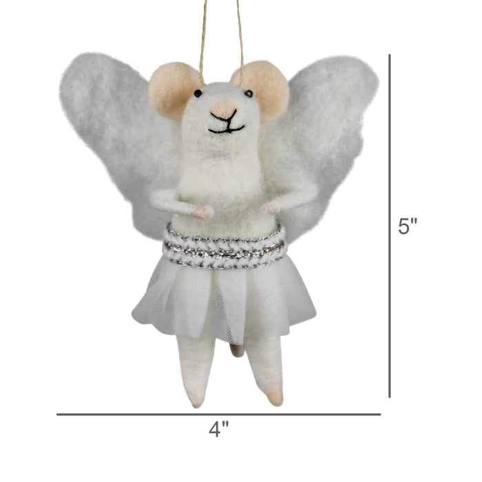 Felt Mouse Angel Ornament