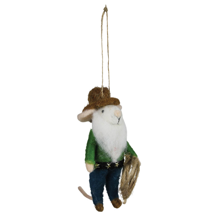 Felt Mouse Cowboy Ornament