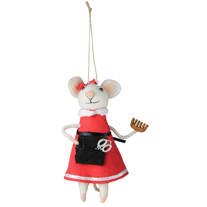 Hairdresser Mouse Ornament