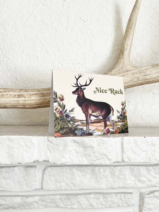 Nice Rack Funny Deer Card - Love Friendship Birthday