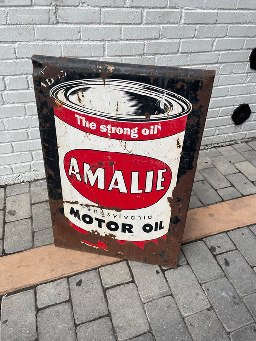 AMALIE Sandwich Board Motor Oil Sign Original Rare 50s - Instore Pickup Only