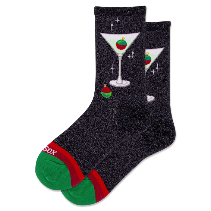 Metallic Martini Crew Socks