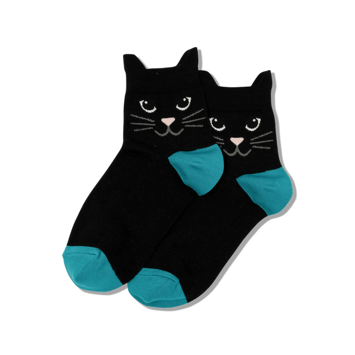 Cat Ear Ankle Socks Black