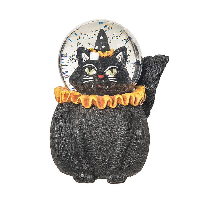 Black Cat Festive Snowglobe Figurine