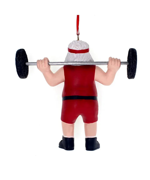 Weightlifiting Santa Ornament