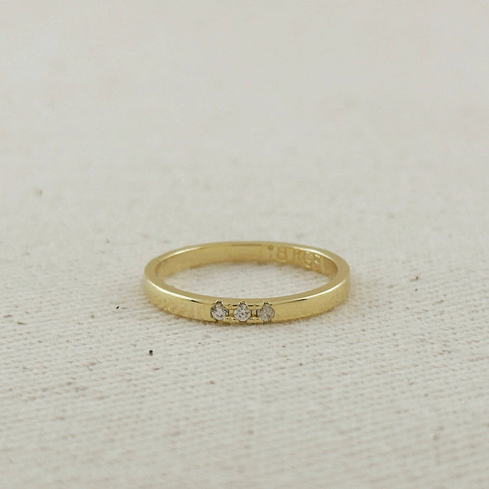 18k Gold Filled Delicate CZ Band Ring