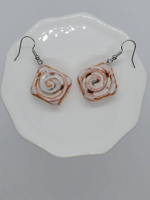 Cinnamon Roll Earrings, Roll Earrings, Bread Earrings