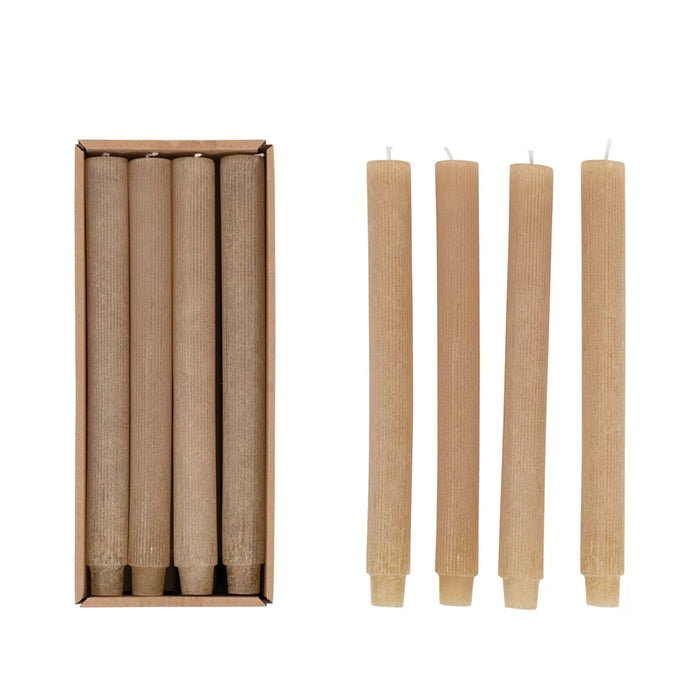 Set of 4 10" Linen Taper Candles