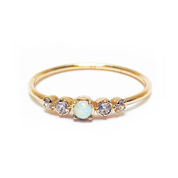 Opal CZ Stacking Ring