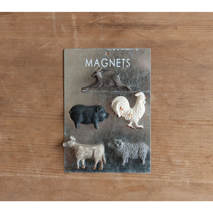 Pewter Animal Magnets on Card