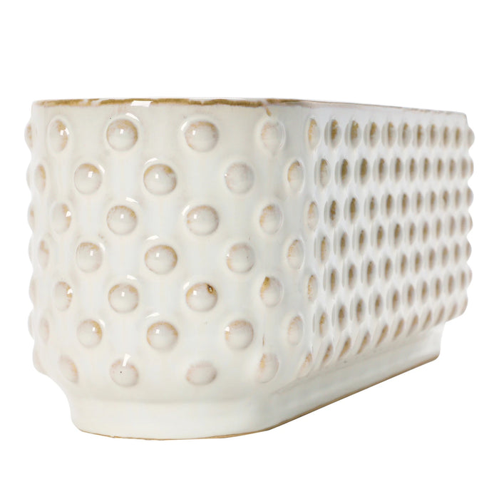 White Hobnail Window Planter w/ Three Sections