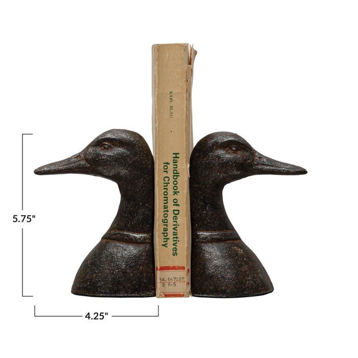 Cast Iron Duck Head Bookends - Set of 2