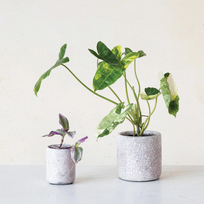 Pink Crackle Glaze Planter