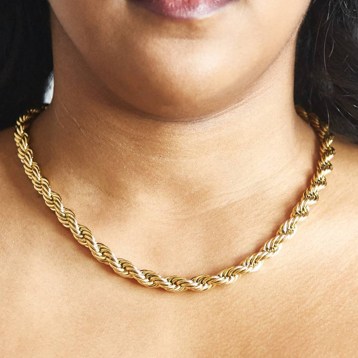 Gold Chunky Rope Chain Necklace | Fall Jewelry