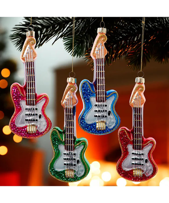 Electric Guitar Glass Ornament