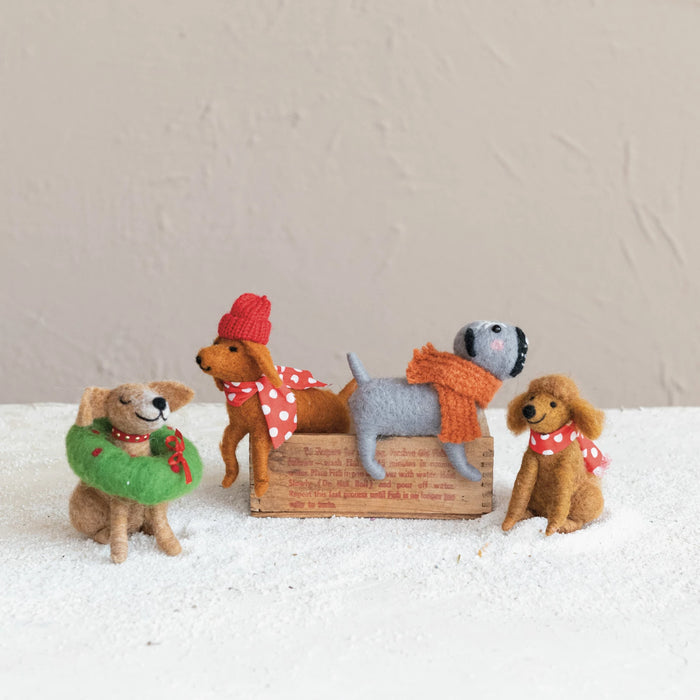 Wool Felt Winter Wonder Land Dogs