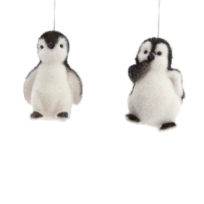 Flocked Penguin Ornament