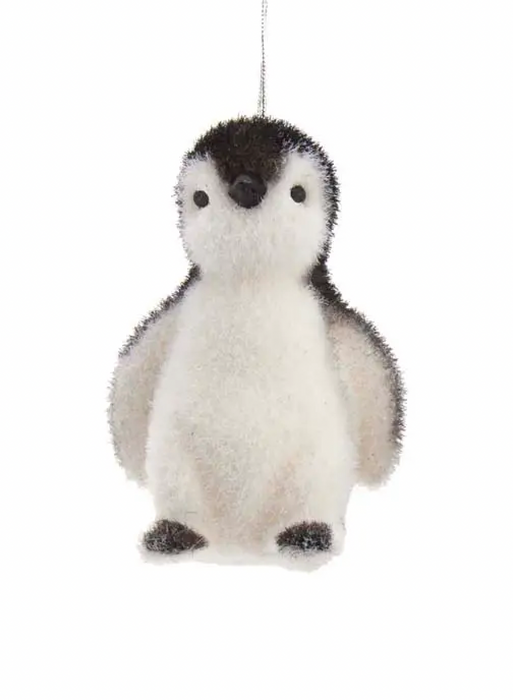 Flocked Penguin Ornament