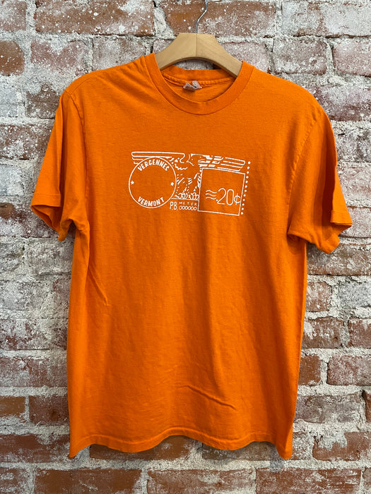 Vintage S/M 70s Vergennes Vermont Postal Stamp Tee